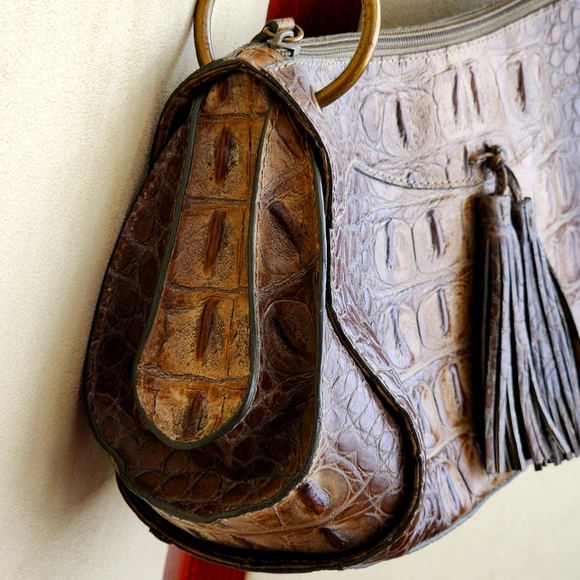 Sondra Roberts Croc Embossed Bag Purse - Picture 3 of 14